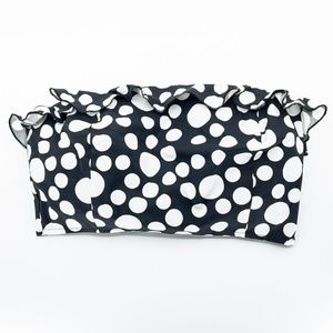 Black w/ White Polka Dots, Bare Shoulder Crop Top